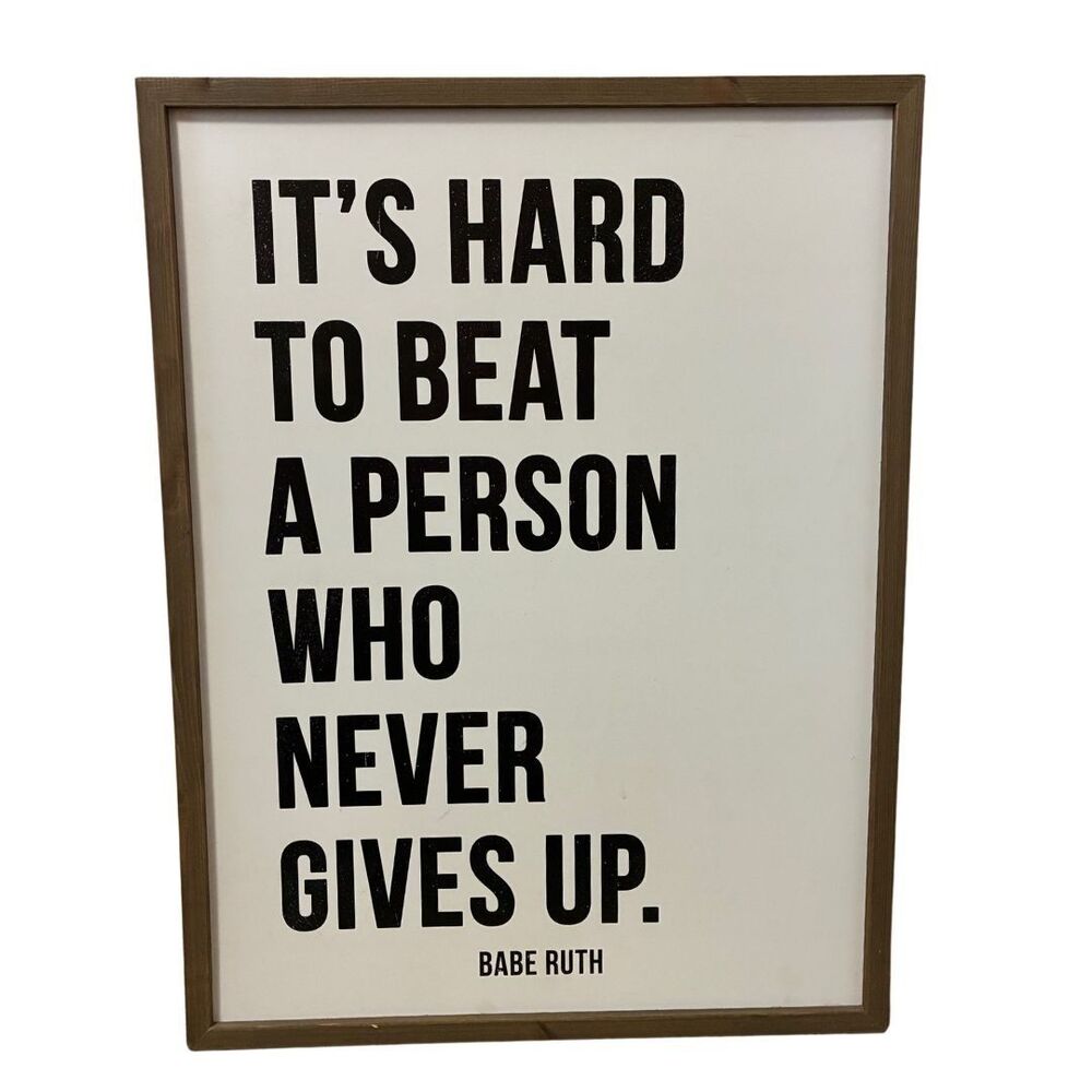 Kirklands Babe Ruth Sign/Home Décor Quote Sports Boys Teens Man Cave